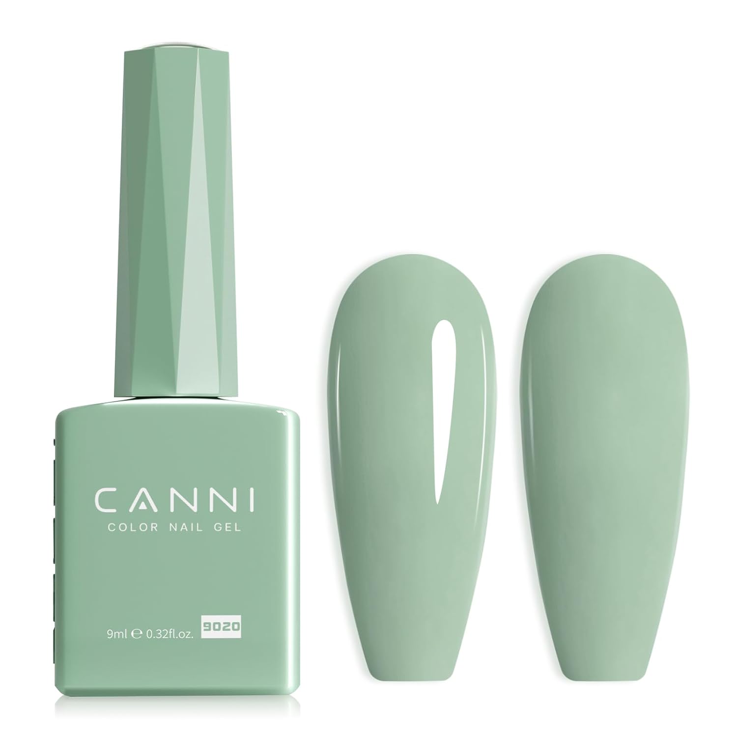 CANNI Light Green Gel Nail Polish 1Pcs Sage Green Gel Polish Mint Color High Gloss Soak Off U