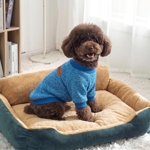 Image of 3 Pack Dog Sweaters for Small Dogs Girl Boy Winter Fleece Clothes Warm Soft Dog Sweatshirt Outfit for Dogs Cats Pet Apparel