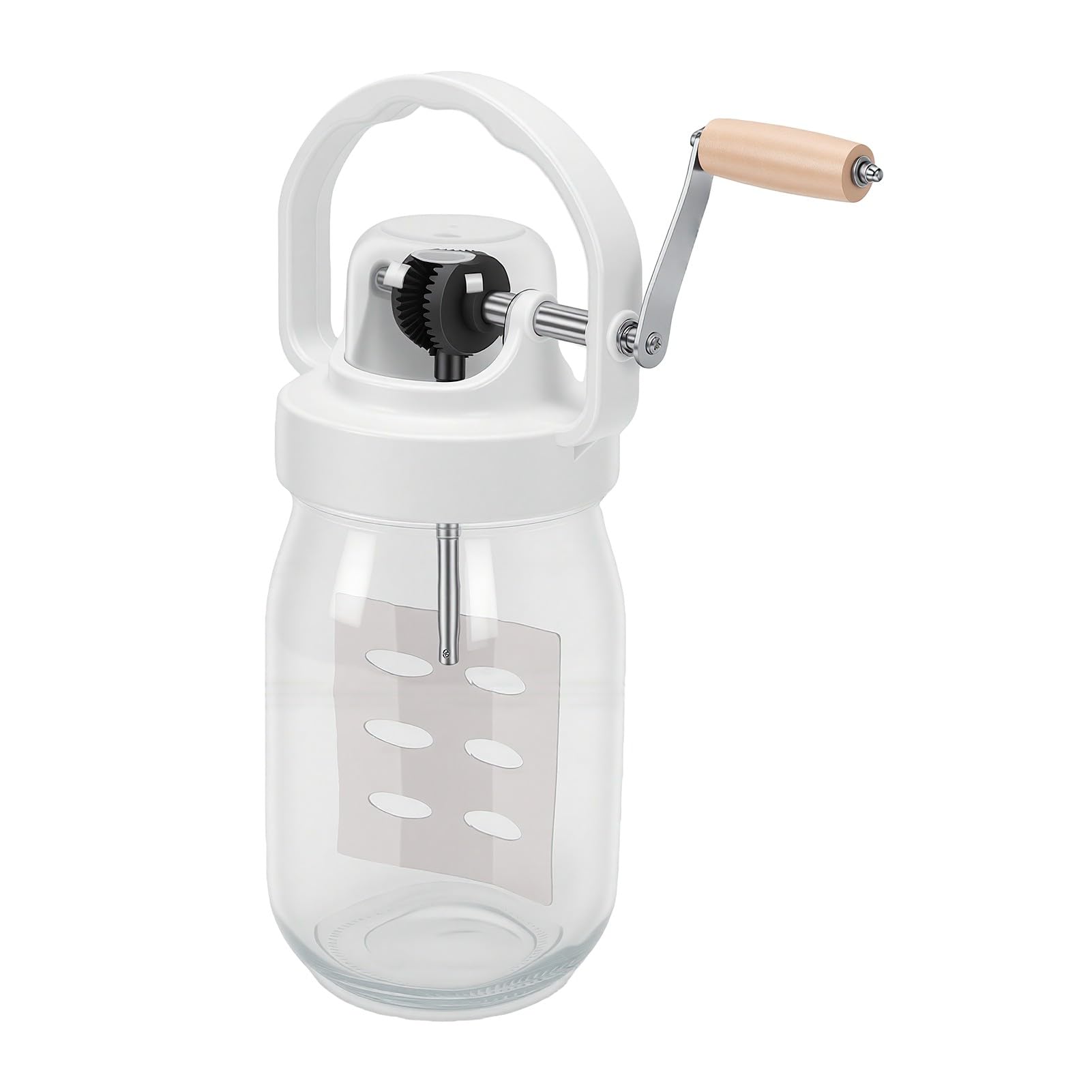 Tnfeeon Sburratrice Manuale per Burro, Barattolo in Vetro 1500ml, per