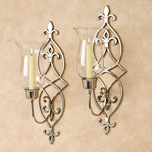 Flythe Consulting Jonetia Hurricane Wall Sconces Satin Nickel Pair cover