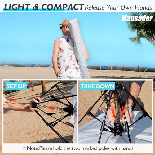 Image of Beach Tent Pop Up Shade, Instant Beach Tents Sun Shelter with UPF 50+ UV Protection, Lightweight & Easy Setup Tent