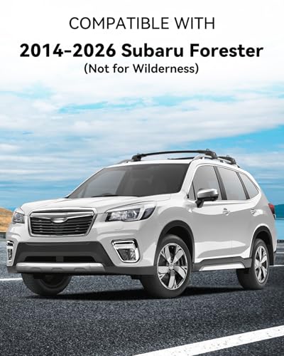 Image of 330Lbs Roof Rack Cross Bars Compatible with Subaru Forester 2014-2026 (Not for Wilderness), Heavy Duty Aluminum Roof Rails Top-Mount Crossbars Rooftop Luggage Racks Cargo Carrier