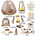 DCMAMA Kids Camping Set with Pop Up Tent - Lightweight Waterproof Kids Camping Toys Kit for Baby Boys Girls Toddlers Children Christmas Birthday Gifts Toys for 3 4 5 6 7 Year Old (AMA005-1-1)