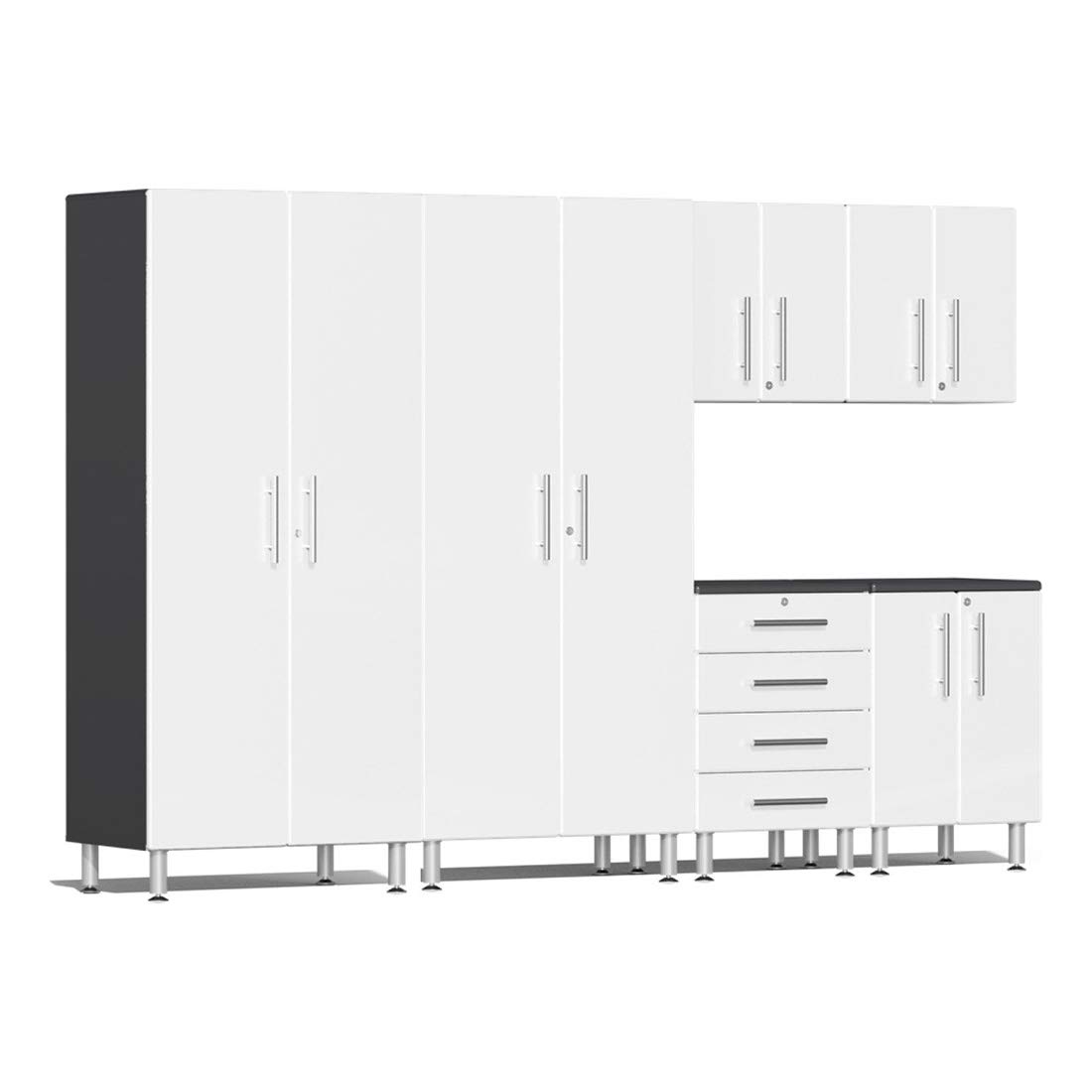 Ulti-Mate UG23060W 6-Piece Garage Cabinet Kit in Starfire White Metallic Grey