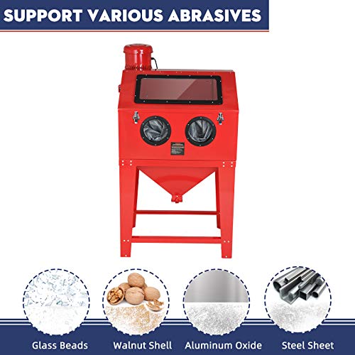 SUNCOO Bench Top Abrasive Blast Cabinet with Dust Collection Reclaimer System for Rust Grime Paint Removing/Various Media Compatible Pressure Benchtop Sandblaster Cabinet