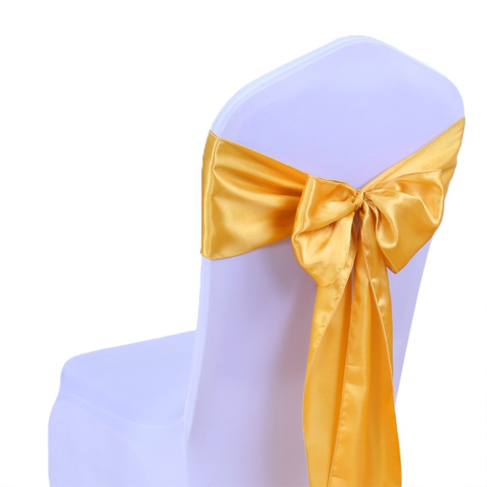 SINSSOWL 25 Piezas decoración de Boda Pajaritas de satén Multicolor para Silla en Estuche y Suministros para Fiestas Funda para Silla Fajas Cinta para Silla