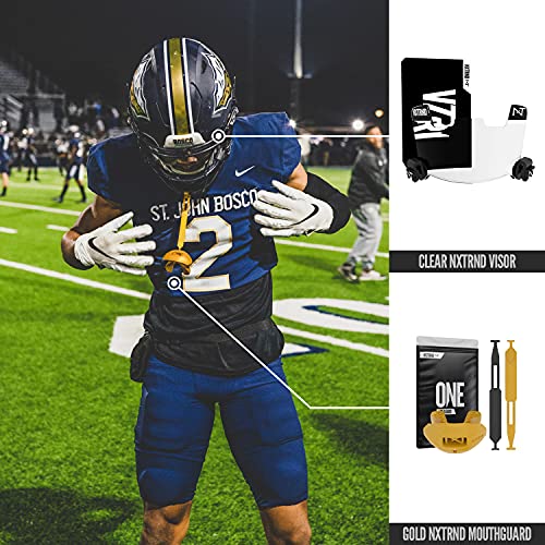 Nxtrnd One Football Mouth Guard, Strap Included, Fits Adult & Youth (Gold)