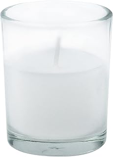 Zest Candle 12-Piece Votive Candles, White Round Glass
