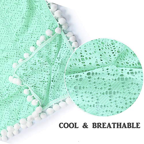 Image of DUSISHIDAN Swimsuits Coverups for Girls with Cute Pompom Tassel One Size 6-12 Years
