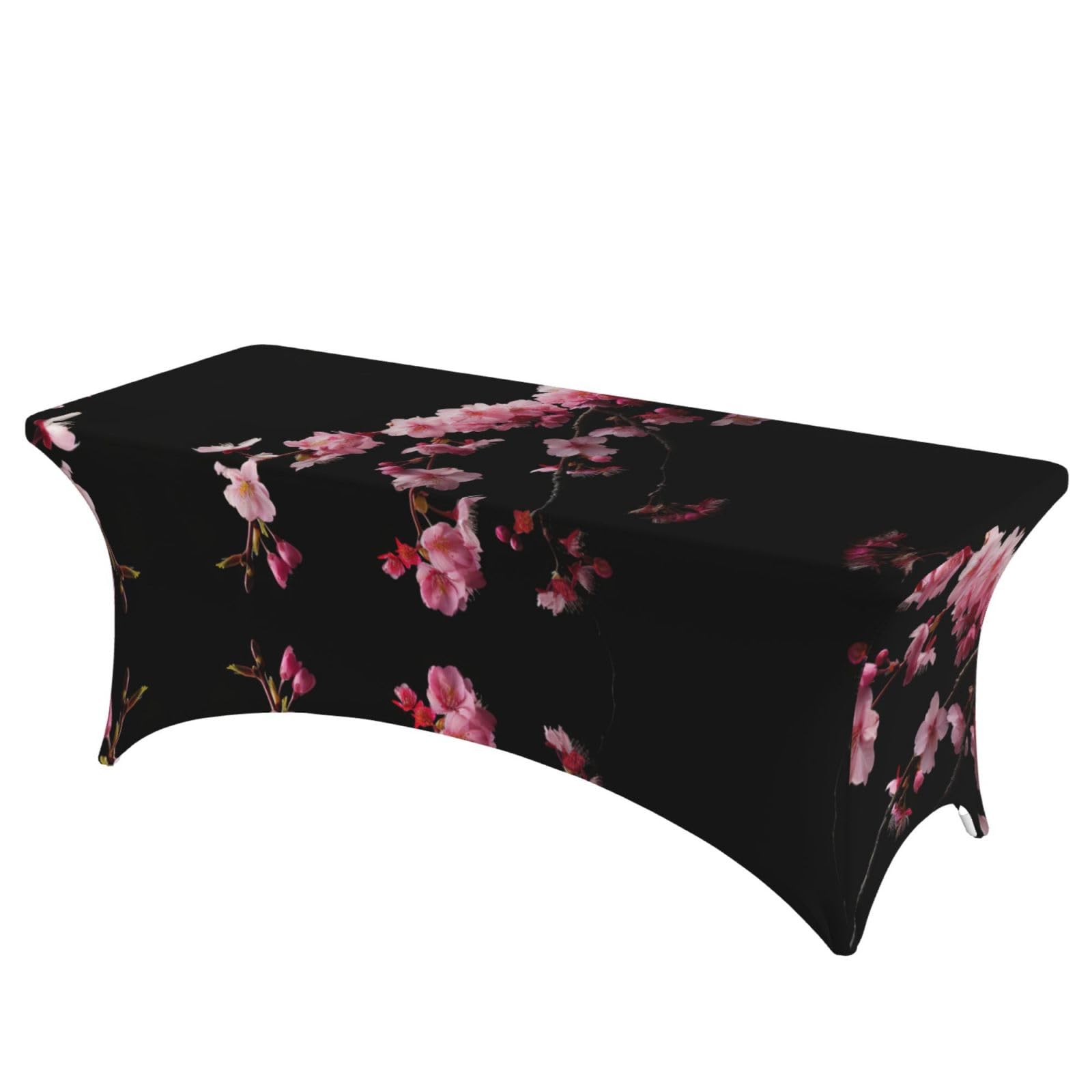Nappe fleurs de cerisier japonaises élasthanne pour décoration de table de mariage