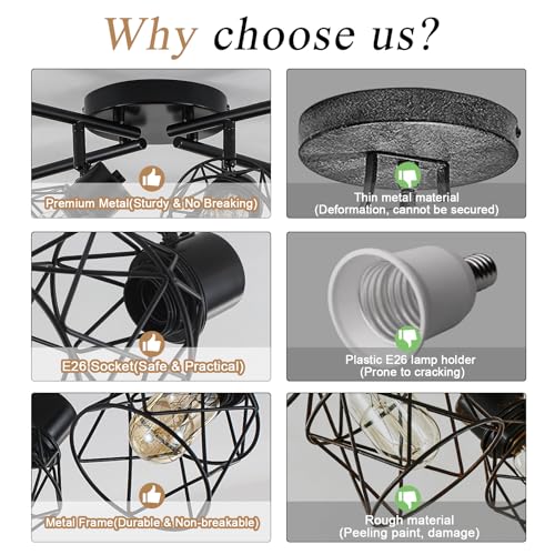 Image of BUXVRCS 8 Lights Black Adjustable Multi-Directional Kitchen Light Fixtures