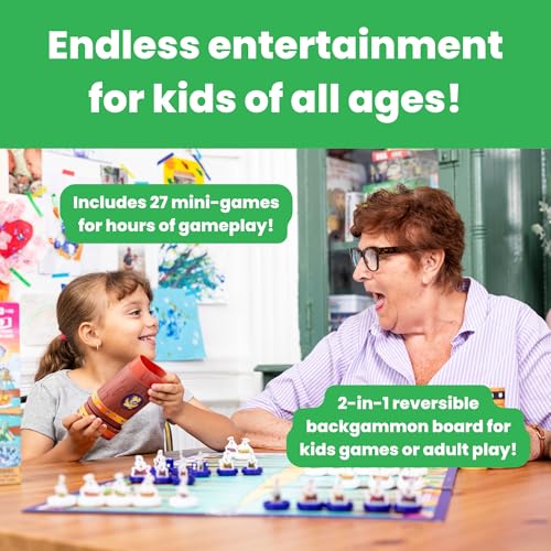 Image of Story Time Chess Backgammon Set for Kids, Ages 3 and Up, Educational Learning Game, 1-6 Players