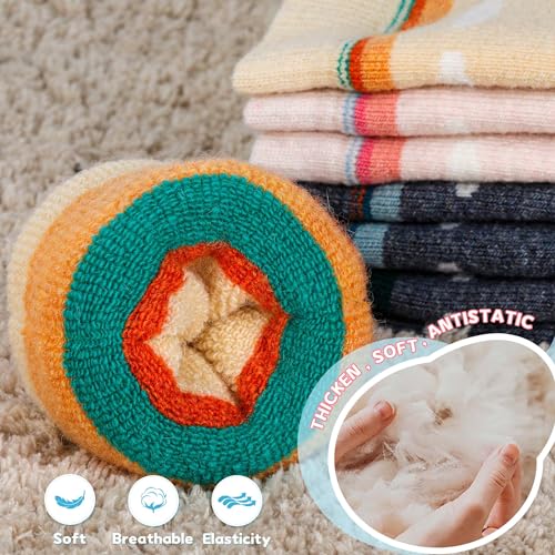 unenow Merino Wool Ski Socks Kids 2 Pairs, Winter Warm Snowboarding Thermal Socks for Boys Girls Toddlers3