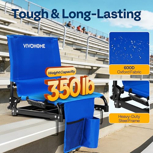 Image of VIVOHOME Ultra-Compact Folding Stadium Seats with Back Support