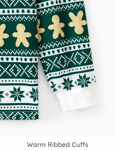 PATPAT Conjunto de pijamas de Natal para a família, com estampa de rena e floco de neve, conjunto de