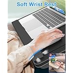 Laptop Lap Desk, Portable Large Laptop Desk for Bed, Up to 17 Inch Lap Pad Tray with Wrist Rest, Mouse Pad, Tablet Phone Slot, Portable Handle, Cushion (Black) - Image 3