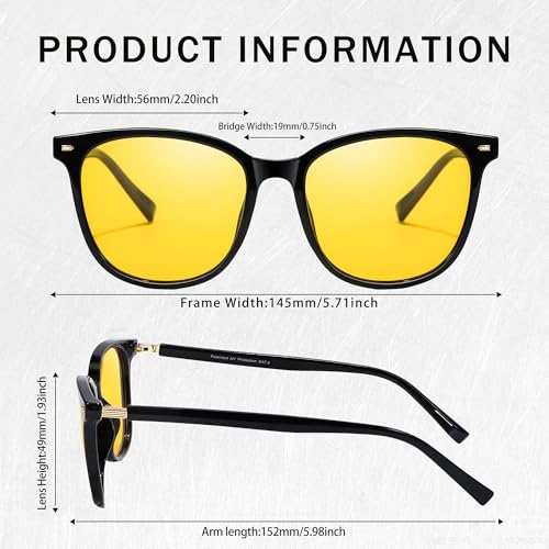 SIPHEW Night Driving Glasses for Women| Yellow Polarized Driving Glasses|Reduces Headlight Glare & Eye Strain for Nighttime3