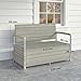 Outsunny Gartenbank Polyrattan 170L 2-Sitzer Sitzbank mit Stauraum abnehmbar Kissen Reißverschluss-Innenausklei... Akazienholz-Armlehnen, Wetterfest Truhenbank für Werkzeuge Sitzkissen Hellgrau