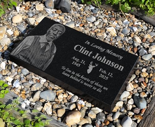 Image of Memorial Headstone for Outdoors | Tombstone for Cemetery | Weatherproof Grave Marker | Memorial Cross | Yard Plaque | Decorations for Celebration of Life