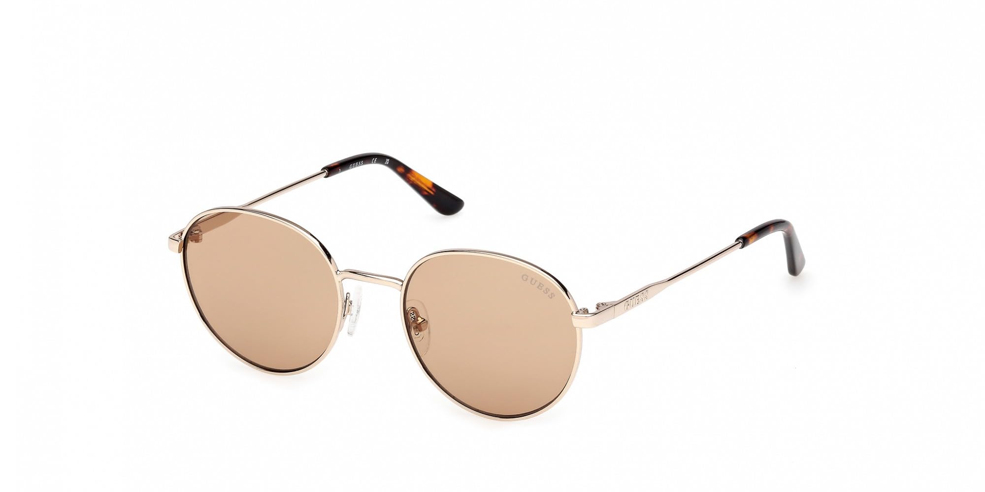 Guess Unisex Gold/Brown Gu00237 32E Sunglasses Metal Round Normal