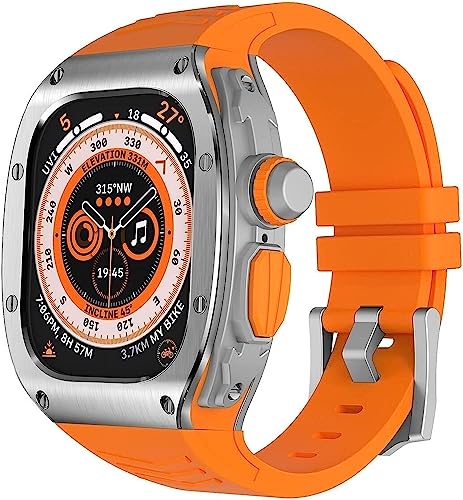 Bracelet silicone Apple Watch Ultra 49 mm et coque acier EZZON