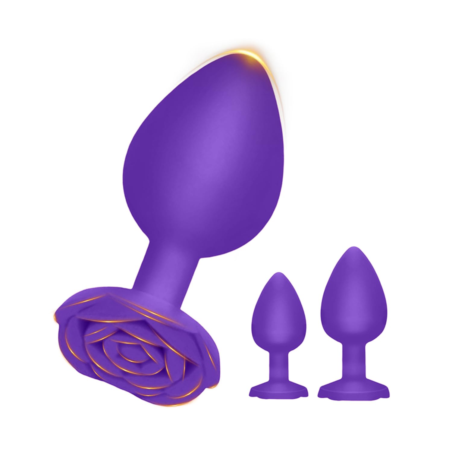 Anal Plug Rose Butt Sex Toys 3PCS Silicone Butt Plugs Training Kit Prostate Massagerfor Starter Beginner Men Women