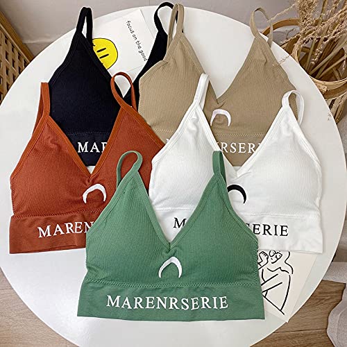 PENFZRN WEI-Luong Sportswear Frauen Baumwolle BH Sexy Brief Top Frauen Push Up BH Nahtlose Kleine Schultergürtel Tank Up Tube Top Büste Büste Büste Weibliche Sport BH (Color : White, Size : 40 70KG) Cover