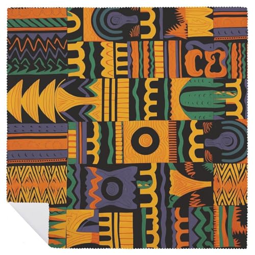 Serviettes de table lavables motif africain lot de 4 zéro déchet anti tache - 7