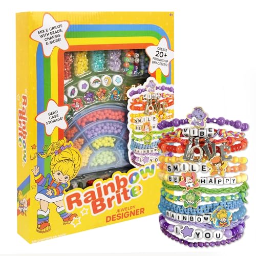 Rainbow Brite Jewelry Designer Makes Over 20 Rainbow Friendship Bracelets Includes Enamel Charms Beads for Jewelry Making Bead Storage Case & More Great Bracelet Making Kit & Gifts for Girls