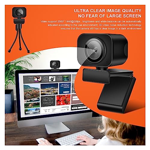 Webcam USB 2K Full HD avec microphone intégré pour PC et ordinateur portable