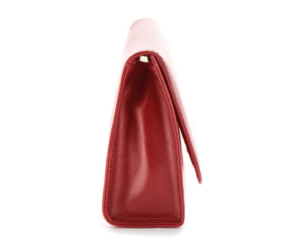WITTCHEN Kosmetiktasche aus Narbenleder | Kollektion: Italy | aus hochwertigen Materialien | elegant und klassisch | Rot | 11x16 cm