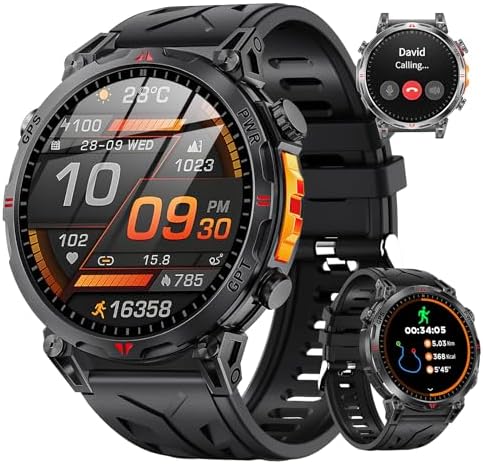 Montre Connectée Homme GPS intégré, AMOLED Appel Bluetooth, Montr...