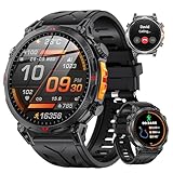 Rmana Reloj Inteligente Hombre, GPS Integrado Militar Smartwatch AMOLED 1,56 Pulgadas con Llamadas Bluetooth, 650mAh, Brújula/Altitud, 100+ Modos Deporte, Monitor Cardíaco 24h/SpO2/Sueño(iOS/Android)