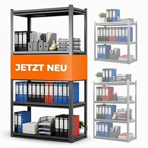 STEELmania Schwerlastregal - SCHIMMELFREI - schneller Aufbau [Ultra stabil] Metallregal SCHWARZ mit fünf Ebenen - Lagerregal Keller-Regal-Metall Vorratsregal I Jetzt Regal wählen I Shelf 160x86x30