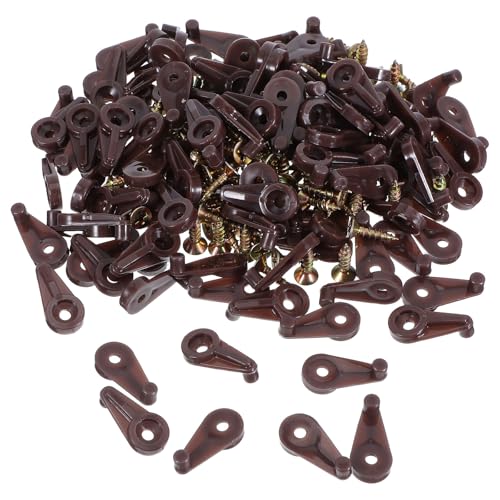Uonlytech Juego de 100 clips de retención de vidrio, clips de plástico para paneles, soportes para puertas de gabinetes, mosquiteras y ventanas, con tornillos para fijar puertas de gabinetes con