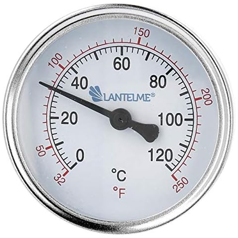 Lantelme Thermometer heating 120 °C immersion sleeve cold water dial thermometer black Analog heating thermometer bimetal 4672 Cover