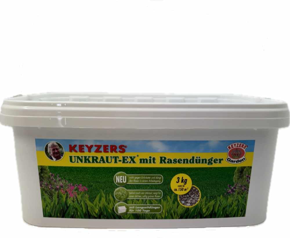 KEYZERS® Unkraut-Ex® mit Rasendünger 3 Kg reicht für 100 qm