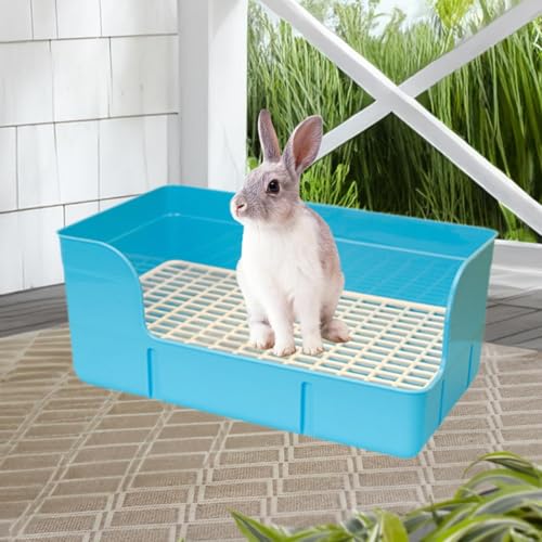 Solution d'angle de cage anti-odeur pour toilettes d'animaux domestiques bleu - 5