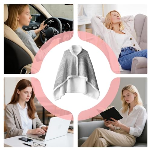 Châle couverture femme chaud et confortable avec bouton chic