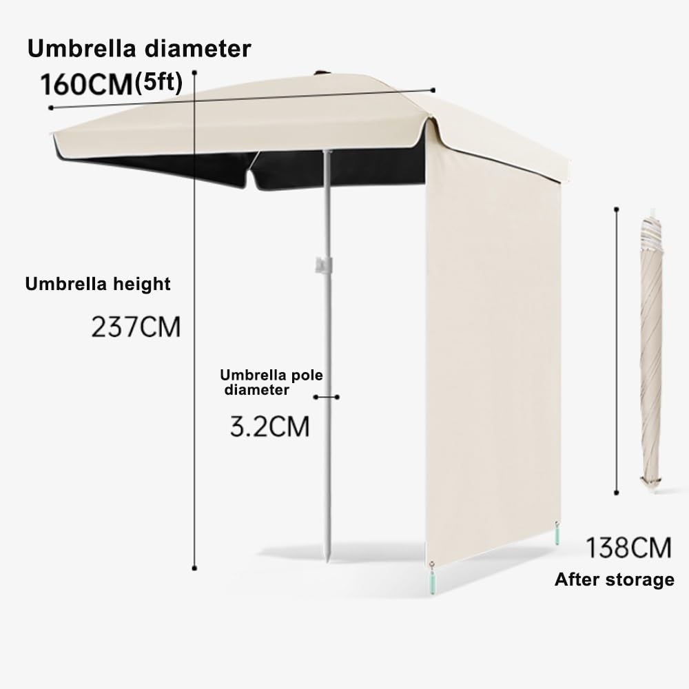 Kwadratowy parasol tarasowy 1,5 m, 2 m, przenośny parasol ogrodowy z zasłoną, ochrona przed promieniowaniem UV, na plażę, kemping, przy basenie, na zewnątrz, do jadalni, na rynku, rozwiązań