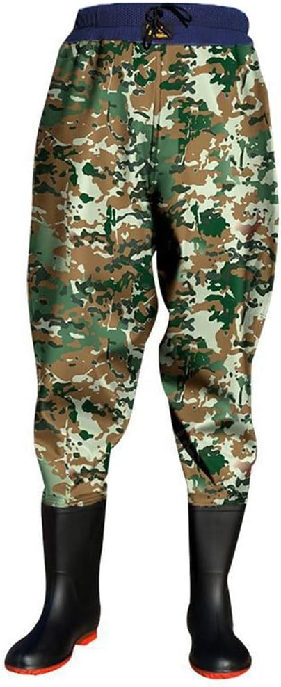 Hip Waders Camo Hip Wading Pants with Waterproof and Non Slip Boots, Suitable for Men and Women to Fish/Clean Rivers (green,8)