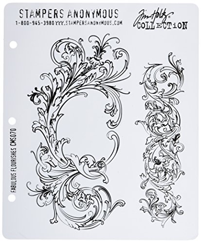 Tim Holtz Cling Stamps 7"X8.5", Fabulous Flourishes