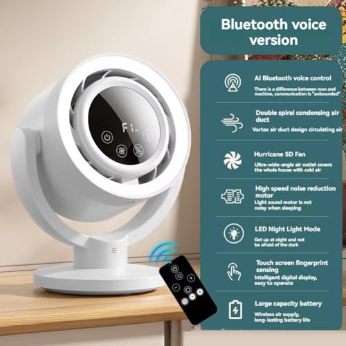 Ventilateur de bureau USB sans lame intelligent portable commande vocale - 6