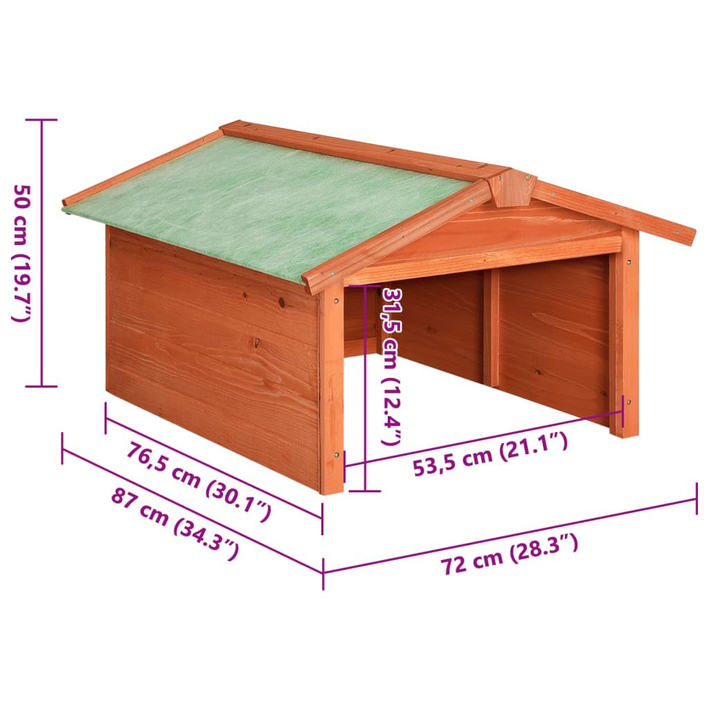 Robot cortacésped garaje de madera maciza de abeto 72 x 87 x 50 cm, cubierta impermeable y funda protectora para robot cortacésped, transpirable, impermeable, protege contra la lluvia, la