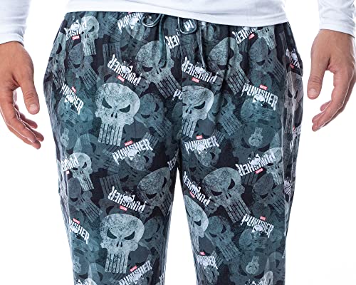 Marvel Mens' The Punisher Skull Icon Tossed Print Sleep Pajama Pants3