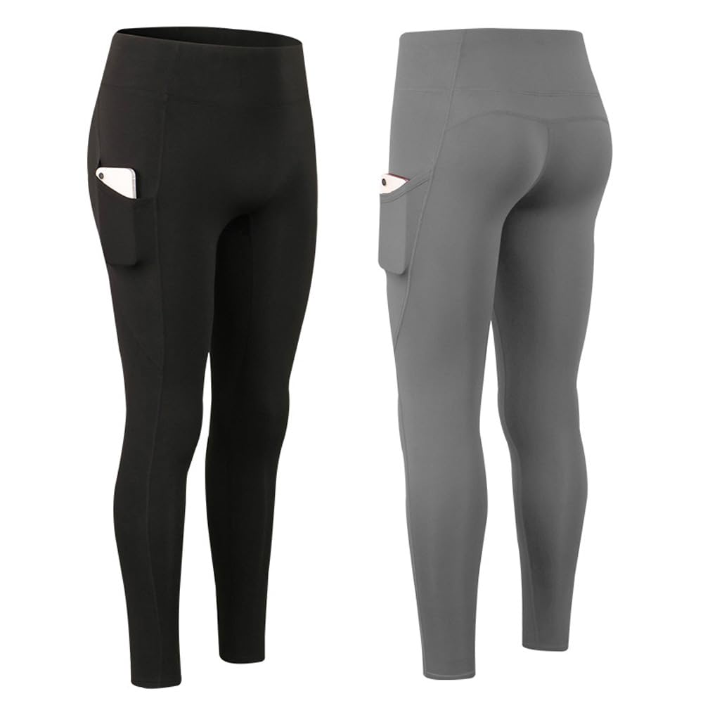 Leggings de yoga taille haute Karlak en laine avec poches pour femme (lot de 2)