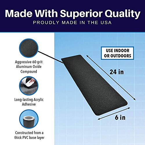 Non-Slip Stair Treads (5 Pack) For Indoor & Outdoor Steps – Anti-Slip Pre-Cut Adhesive Grip Tape To Increase Slip Resistance On Stair Nosing & Edges #TOP6