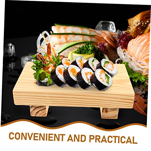 Bandeja para Sushi de Bambú PRETYZOOM miniatura 3