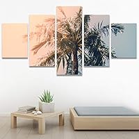 SIGNWIN 5 Panel Canvas Wall Art Tree Against Sky III for Home Decorations Ready to Hang - 60
