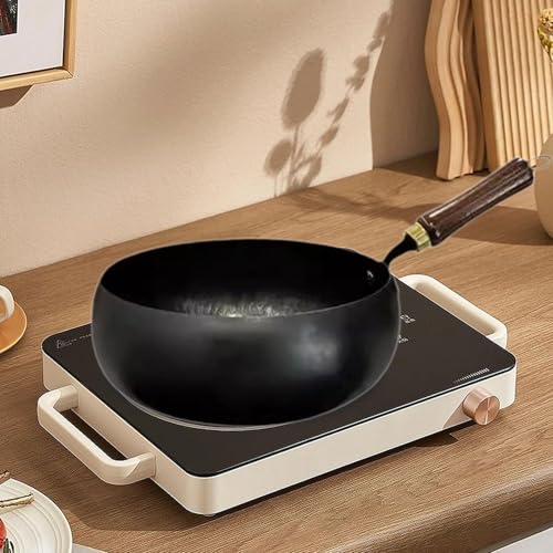 Wok con mango de madera 24 cm negro miniatura 5